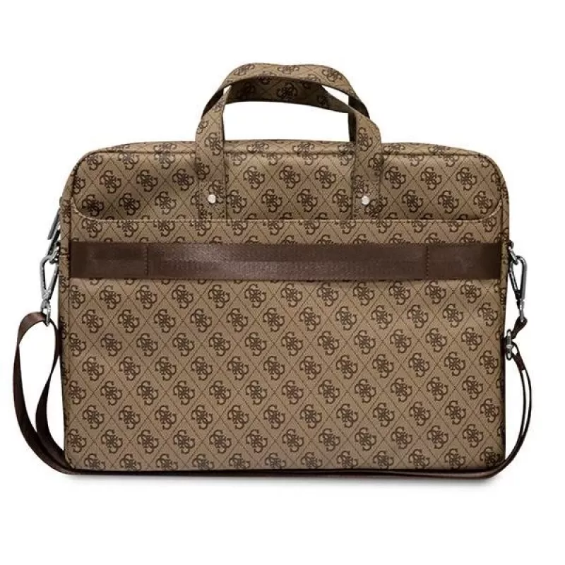 Laptop bag GUESS GUCB15P4TW 16 inch brown Saffiano with 4G triangle logo