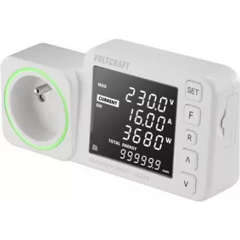 VOLTCRAFT SEM5000 FR Energiekosten-Measuring Instrument Kostenprognose, Alarmfunktion, Stromtarif adjustable, Datenloggerfunktion (VC-12936575)