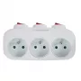 Power splitter ESPERANZA ELK307W — 3-socket switched indoor adapter, Type E plug, 220–240V, 16A, 3680W, white