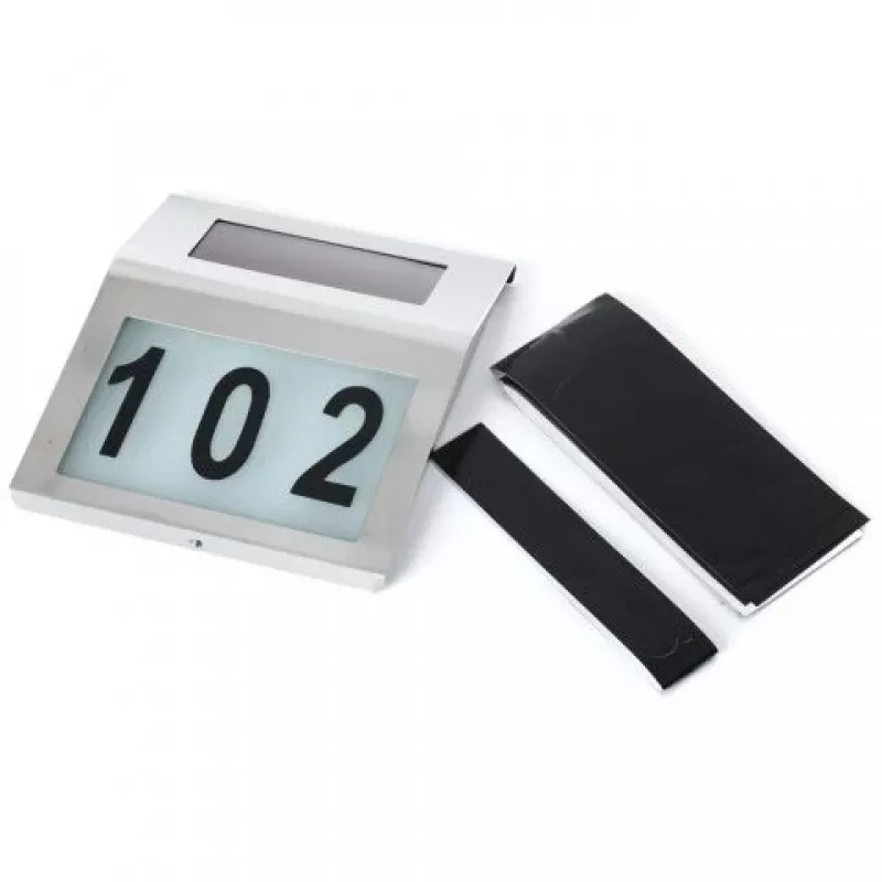 Exterior LED house number lamp MACLEAN MCE172 – solar-powered night illumination for address visibility
