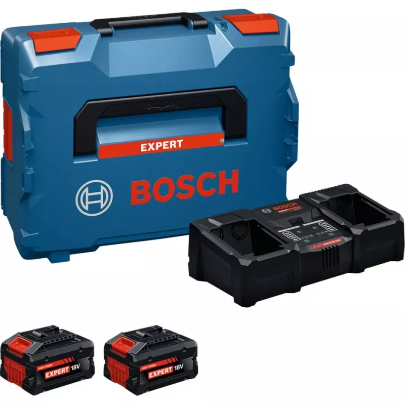 Bosch EXPERT 18V starter set with 2 batteries and charger in L-BOXX