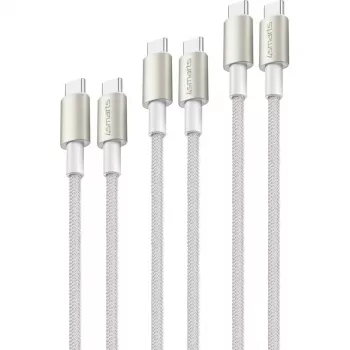 4smarts USB-C to USB-C Cable PremiumCord 100W 3m White - 3 m - USB C - USB C - USB 2.0 - 0,48 Gbit/s - White