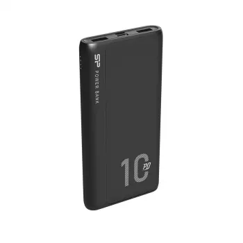 Portable charger Silicon Power QP15 10000 mAh, LiPo, 2x USB-A + 2x USB-C, Micro-USB input, black