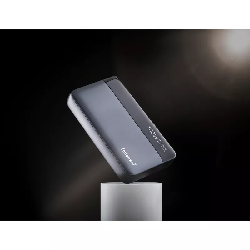 Power bank INTENSO 7350050 — 20000 mAh, 1× USB-A + 2× USB-C, 100 W total output, black/grey