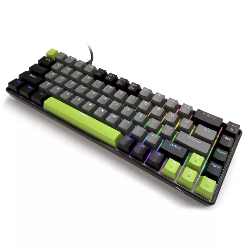 Mechanical keyboard MEDIA-TECH MT1260 Red Core MX60, 60% form factor, CHERRY MX Red switches, RGB backlight, USB, green