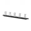 Rack cable management panel 1U metal with 5 large brackets, ALLNET ALL-S0002251, black