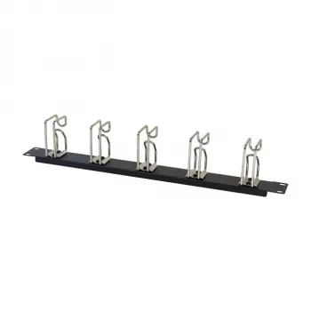 Rack cable management panel 1U metal with 5 large brackets, ALLNET ALL-S0002251, black