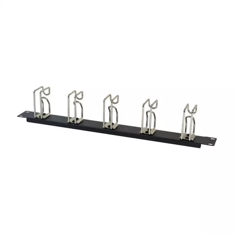 Rack cable management panel 1U metal with 5 large brackets, ALLNET ALL-S0002251, black