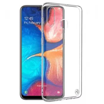 Silicone cover Tellur for Samsung Galaxy A20, transparent, soft protective case