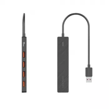 USB 3.2 Gen 2 5-in-1 Multiport Hub Vention CHOBB — 5 ports (4× USB 3.2 Gen 2 Type-A, 1× USB 3.2 Gen 1 Type-A), 0.15 m, ABS, black
