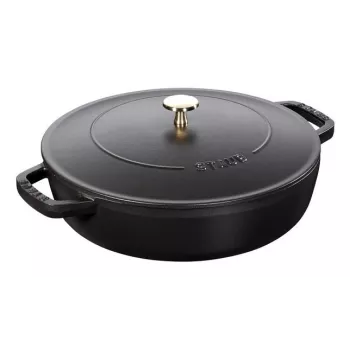 Saute Pan ZWILLING STAUB BRAISERS Round 28 cm, black, bottom Ø 22.2 cm