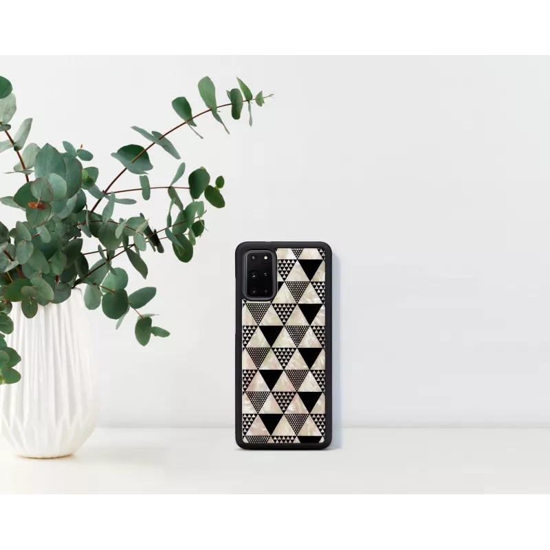Protective case iKins for Samsung Galaxy S20+ — black pyramid design