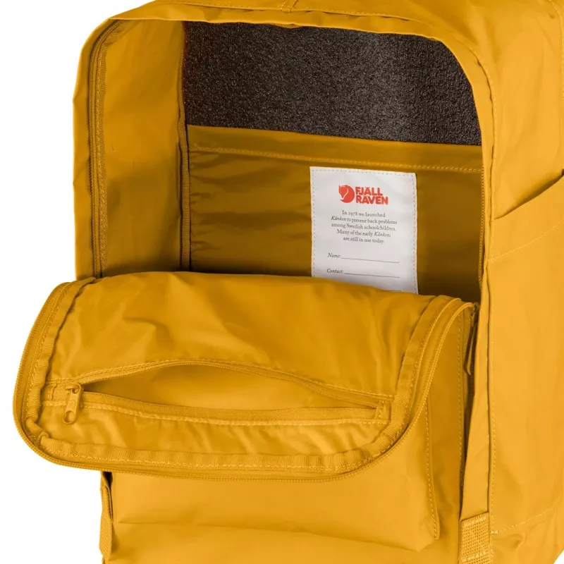Backpack Fjällräven Kanken Laptop 13 inch — Casual city backpack, Yellow, 250×160×350 mm, Polyamide/PP/Vinyl