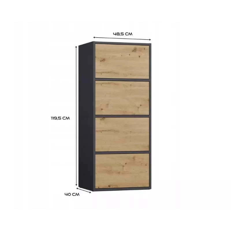 ALMA CHEST OF DRAWERS, ANTHRACITE/ARTISAN OAK