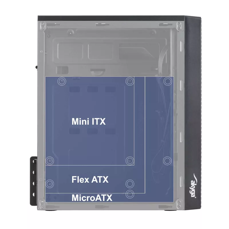 Akyga AK35BK Micro ATX Computer Case, Micro ATX / Flex ATX / Mini ITX, 2x USB 2.0, without PSU, Black