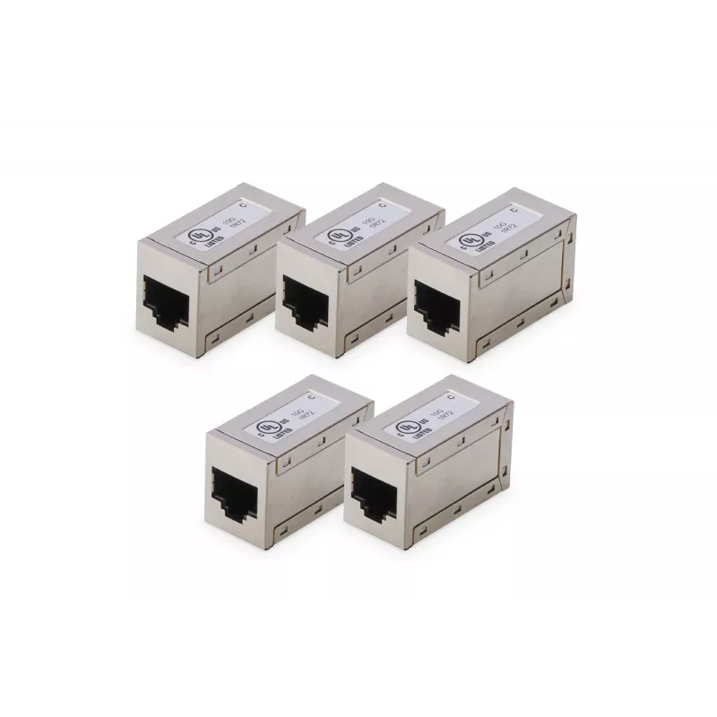 Digitus CAT 6 modular couplers shielded 5 pieces RJ-45 Gold contacts Silver