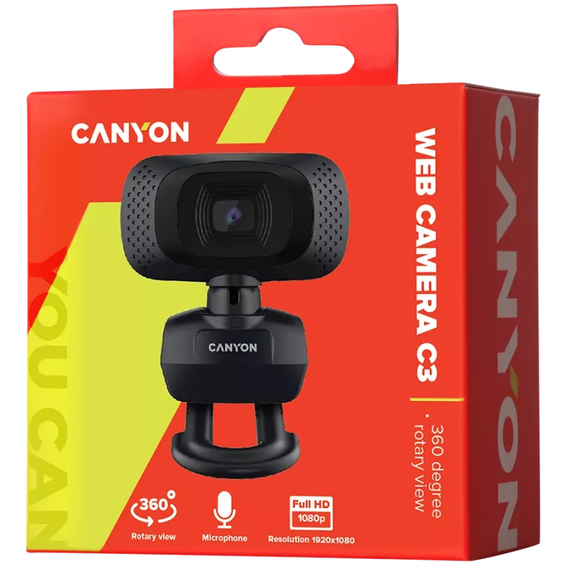 CANYON webcam C3 HD 720p Black