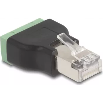 DeLOCK 66603 cable gender changer RJ45 4 pin terminal block Black Green