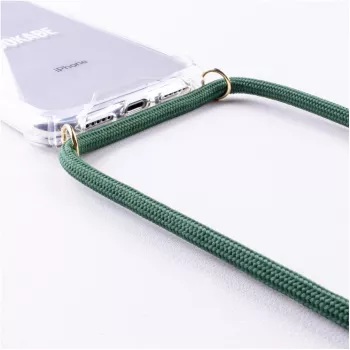 Smartphone Necklace Case Lookabe for iPhone 7/8, gold with green accents