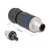 DeLOCK M12 Connector A-coded 8 pin male screw connection