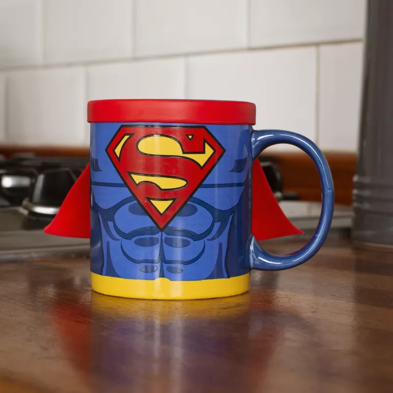 Thumbs Up Superman Mug with Cape, single design, 0.25 l, Blue, Red, Ceramic, Silicone, Universal, 1 piece