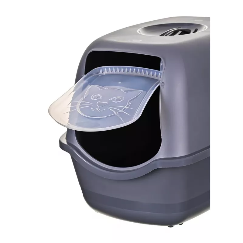 Cat litter box DIAMENTIQ BAYA anthracite, plastic, 55.5 x 40 x 38.7 cm, reversible doors
