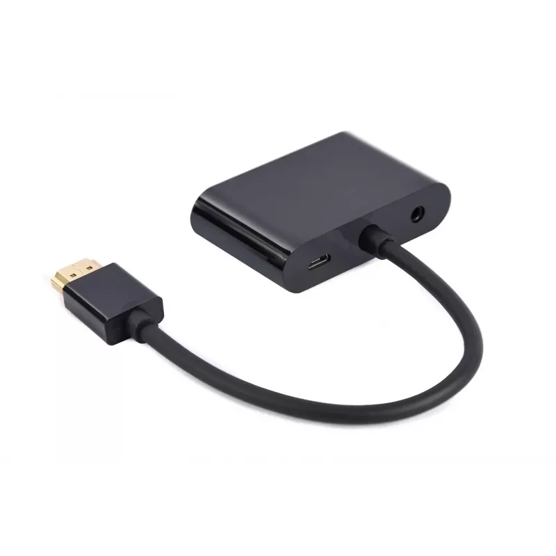 HDMI to VGA adapter GEMBIRD A-HDMIM-HDMIFVGAF-01, HDMI male to VGA output, 0.15 m, black