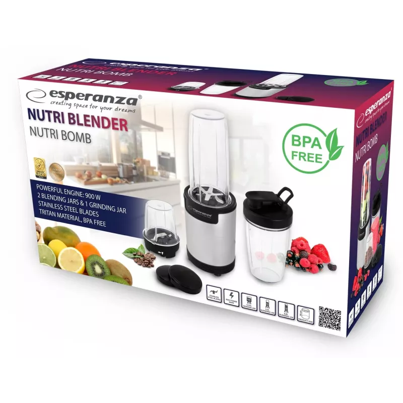 Tabletop blender Esperanza EKM030 Black Stainless steel