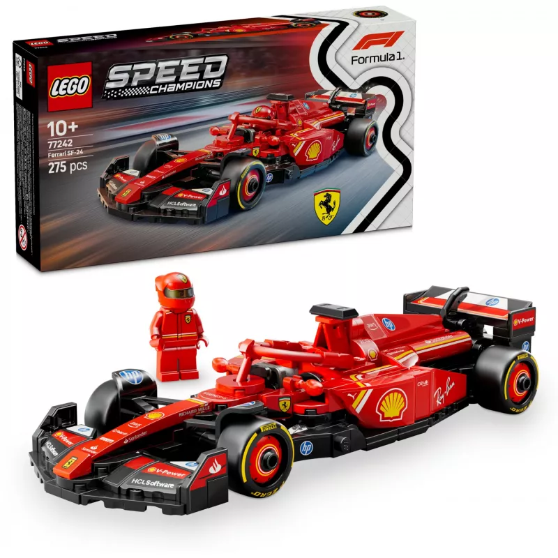 LEGO Speed Champions Ferrari SF-24 F1 Racing Car set 77242 — 275 pcs, 1 minifigure, 10+ yrs