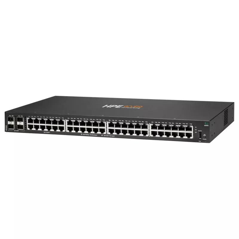HPE - Aruba 6000 48G 4SFP Switch - Switch - L3 - managed - 48 x 10/100/1000 + 4 x Gigabit SFP - side-to-side airflow - rack-mountable - AC 100 - 127 V / 200 - 240 V