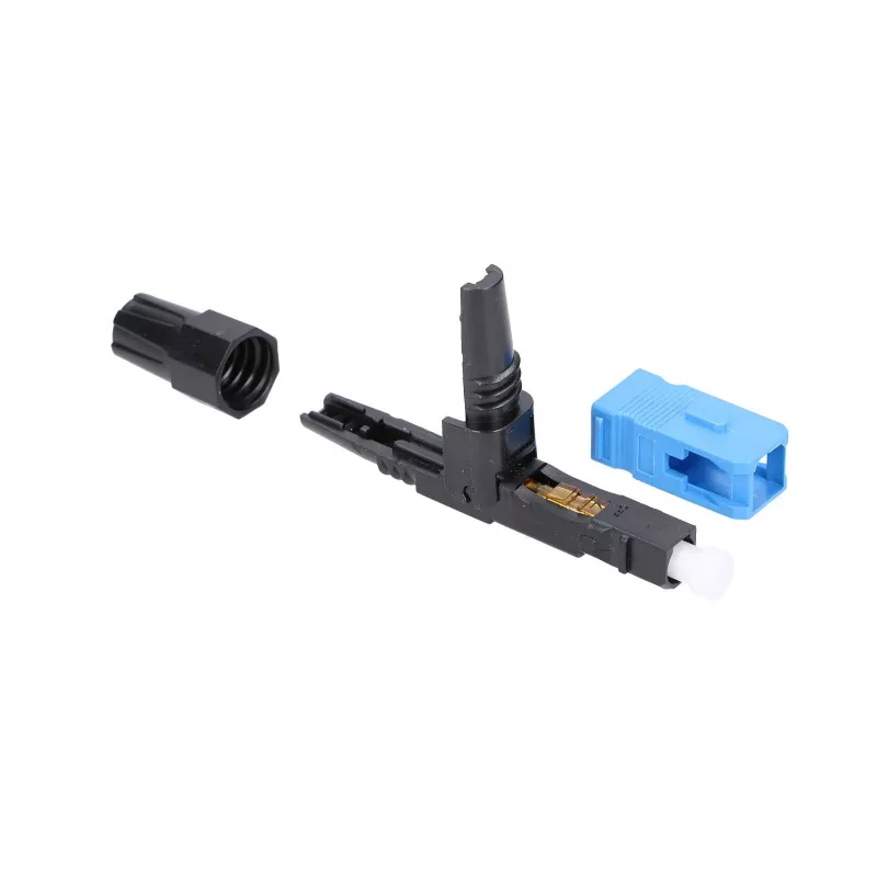 Fiber optic fast connector Extralink SC/UPC male, single pack, black or blue