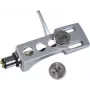Headshell Omnitronic 10605262 — silver tonearm headshell, replacement for turntables