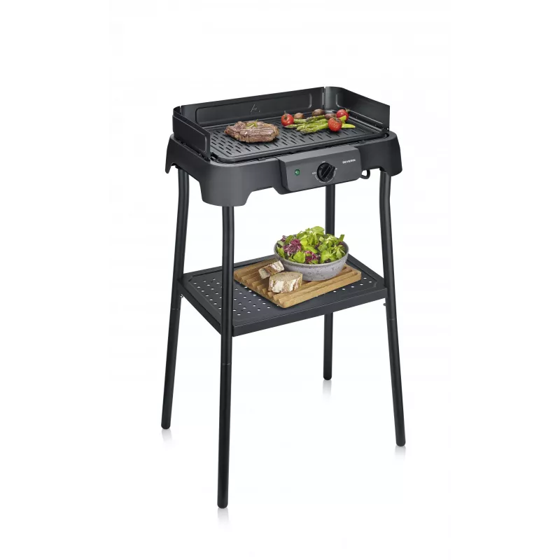 Tabletop electric grill SEVERIN PG 8596, 2000 W, rectangular grid, black, rotary control