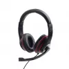 Wired gaming headset GEMBIRD MHS-03-BKRD — binaural, circumaural, 3.5 mm, 1.8 m cable, red/black