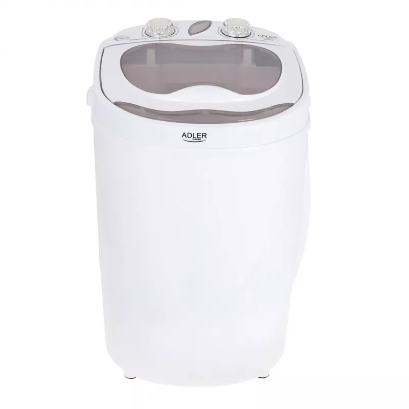 Top-load washing machine Adler AD 8055, portable 3 kg capacity, cream, rotary control, 150 W