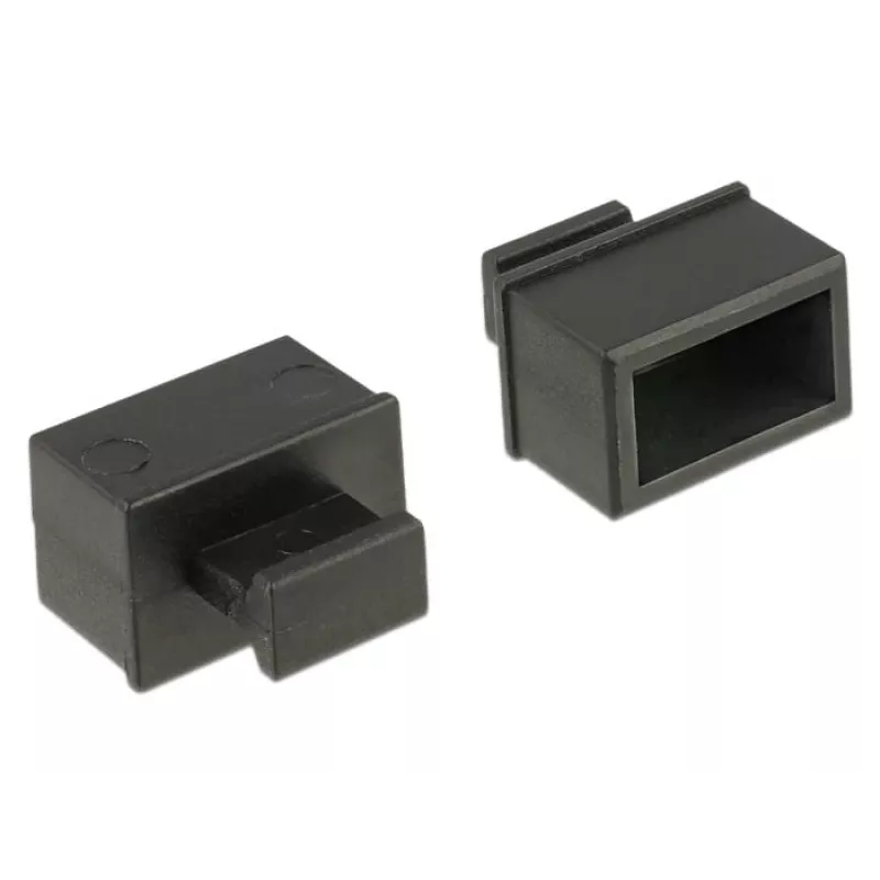 Socket safety cover DeLOCK 64021 Black 10 pcs