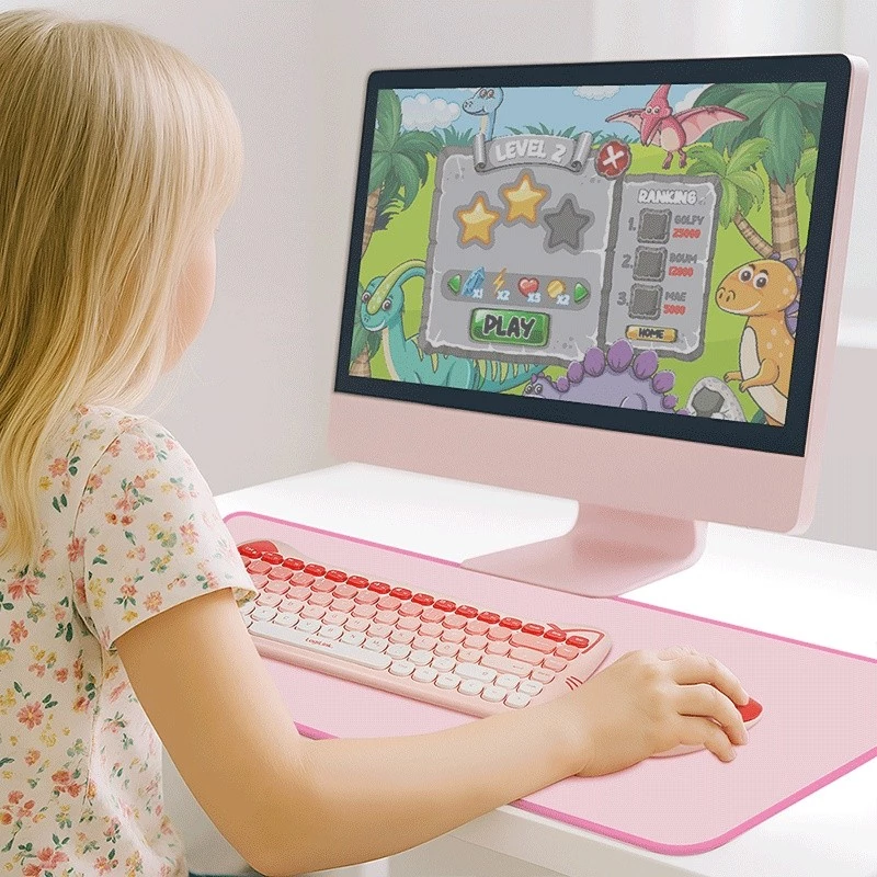 XXL desk pad for mouse and keyboard, pink