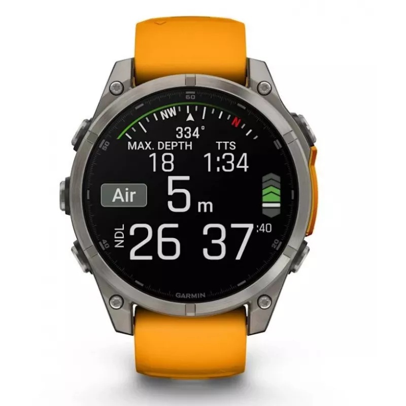 Garmin fenix 8 3.56 cm (1.4) AMOLED 47 mm Digital 454 x 454 pixels Touchscreen Graphite Wi-Fi GPS (satellite)