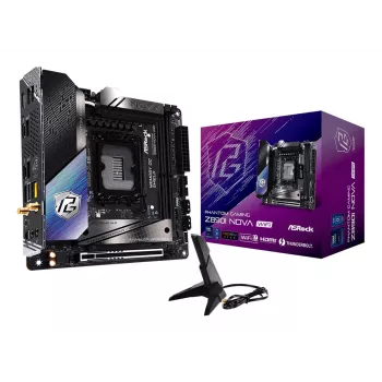 Motherboard ASRock Phantom Gaming Z890I Nova WiFi — Intel Z890, LGA 1851, mini ITX, DDR5, 2x M.2, Wi‑Fi 6E/7, 5Gb LAN, Thunderbolt