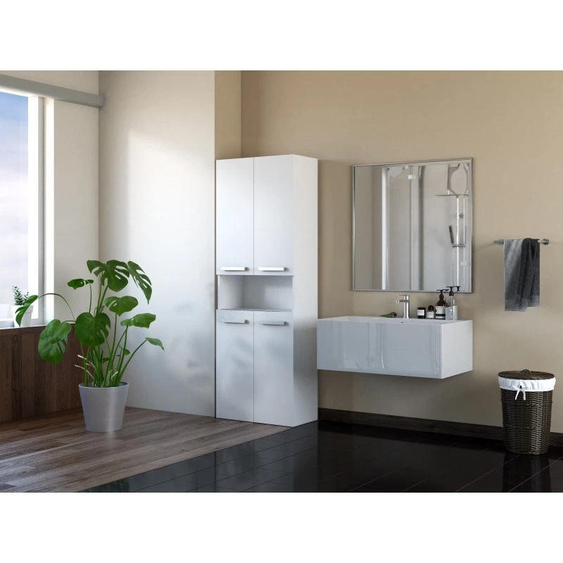 Topeshop NEL 2K DK white bathroom storage cabinet White