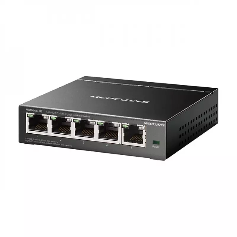 Unmanaged Network Switch TP-LINK Mercusys MS105GS-M2 — 5-port Gigabit Ethernet (10/100/1000), Black