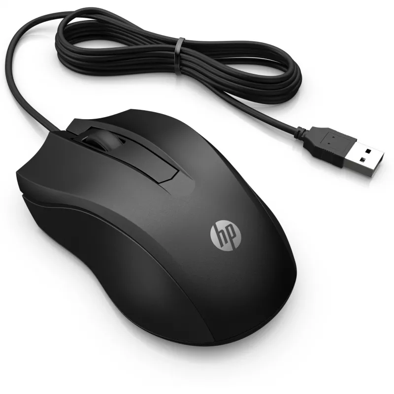 HP Wired Mouse 105, Ambidextrous, Optical, USB Type-A, 1600 DPI, Black