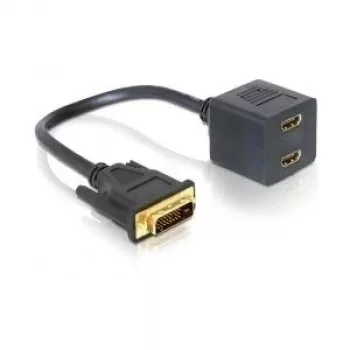 Adapter DVI 25 male to 2x HDMI female 0.2 m DeLOCK 65069