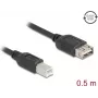 USB 2.0 cable DELOCK 81529, USB B to USB A, 0.5 m, black