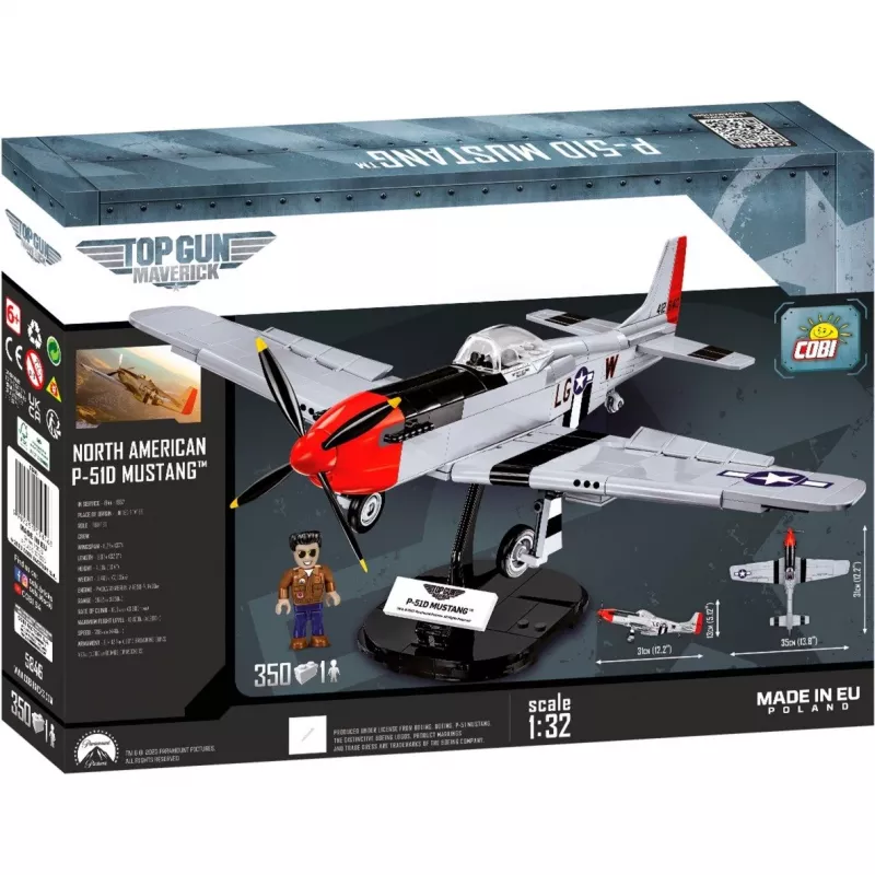 Top Gun Maverick P51D Mustang, Construction Toy Scale 1:32