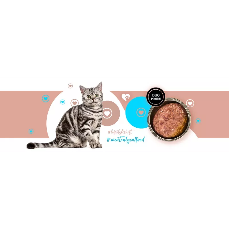 Wet cat food 3coty 26 Turkey and rabbit — 180 g can, adult, grain-free, gluten-free, for allergic cats
