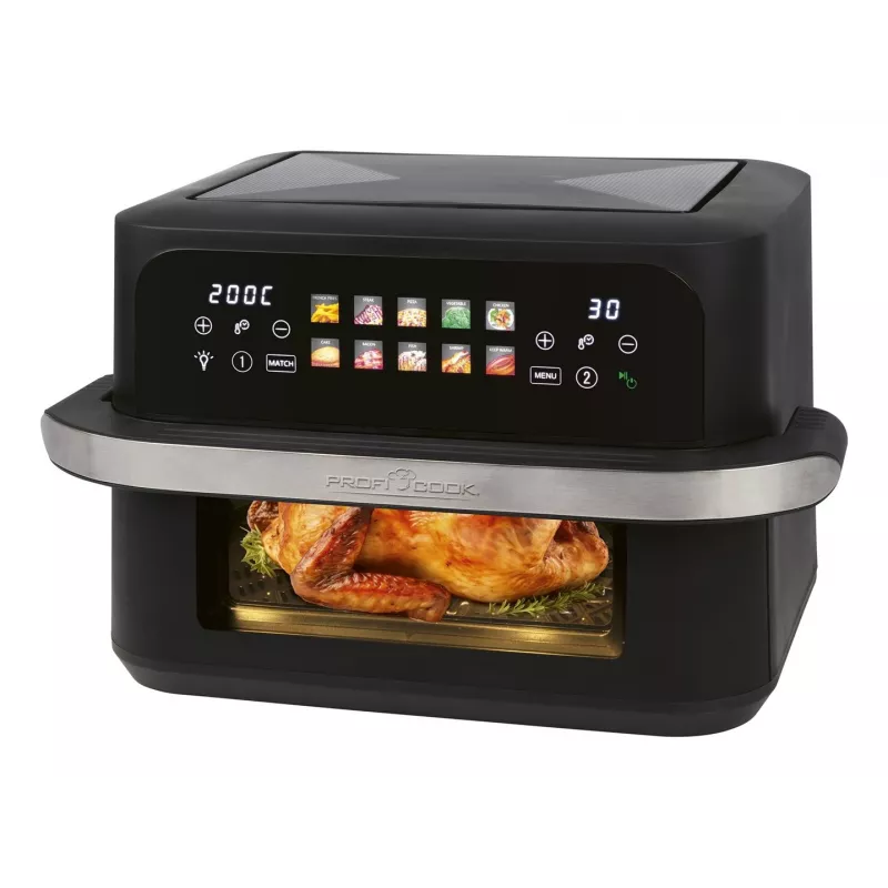 ProfiCook PC-FR 1313 H double hot air fryer, 10 L, 2400 W, black/stainless steel