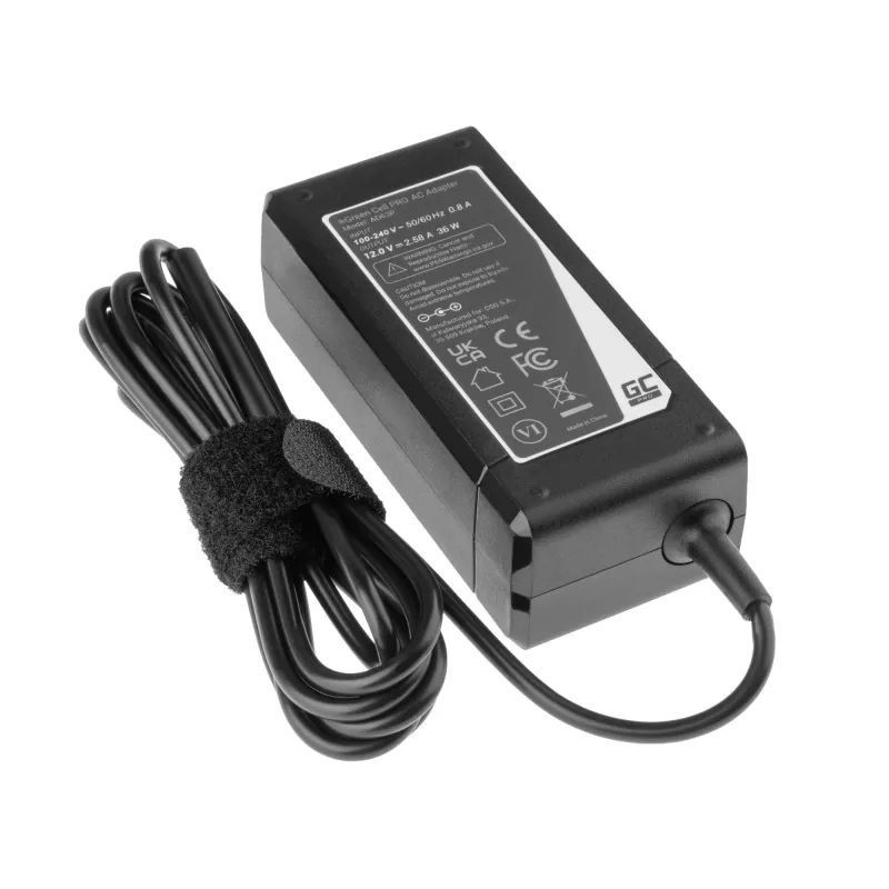 Power adapter Green Cell AD63P 36W 12V 2.58A indoor laptop charger, black
