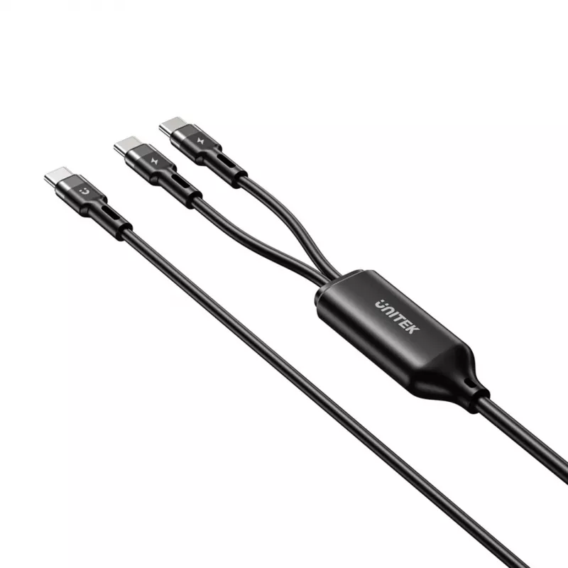 USB-C 2-in-1 Cable Unitek C14146ABK01 1.8 m, USB-C to USB-C, 100 W PD, black