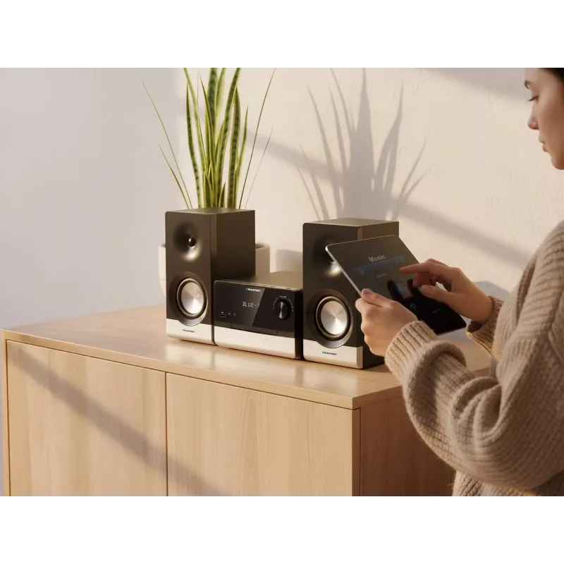 Home audio micro system BLAUPUNKT MS40.2BT — 2×50 W RMS, Bluetooth, CD, USB, HDMI ARC, optical in, LED display (black)